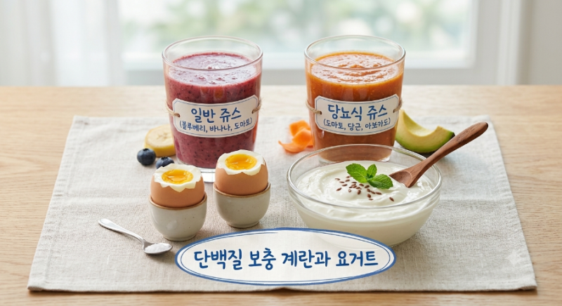바쁜 아침, 10분 뚝딱! 일반인 vs 당뇨·혈압 환자 맞춤형 아침 식사대용 추천