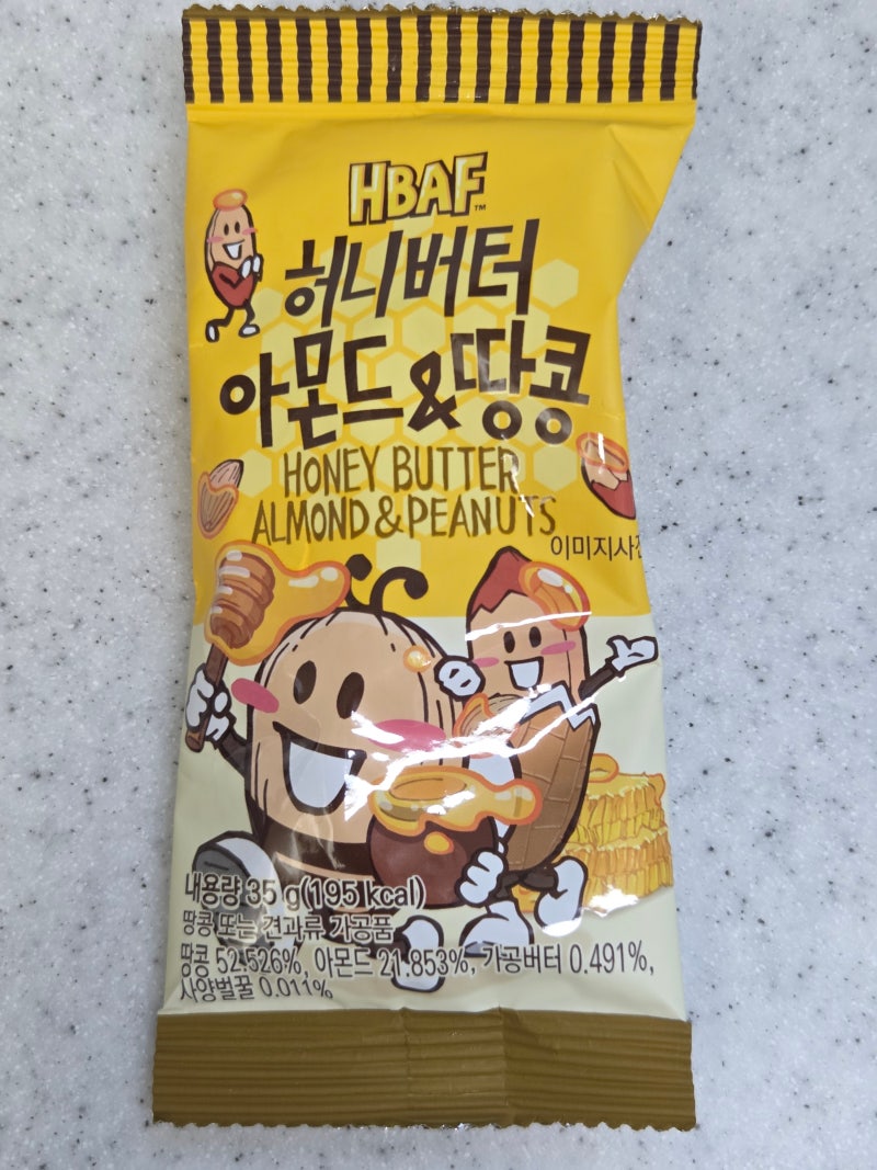 HBAF 허니버터 아몬드&땅콩 35g 솔직후기, 단짠 견과류 간식 맛과 칼로리