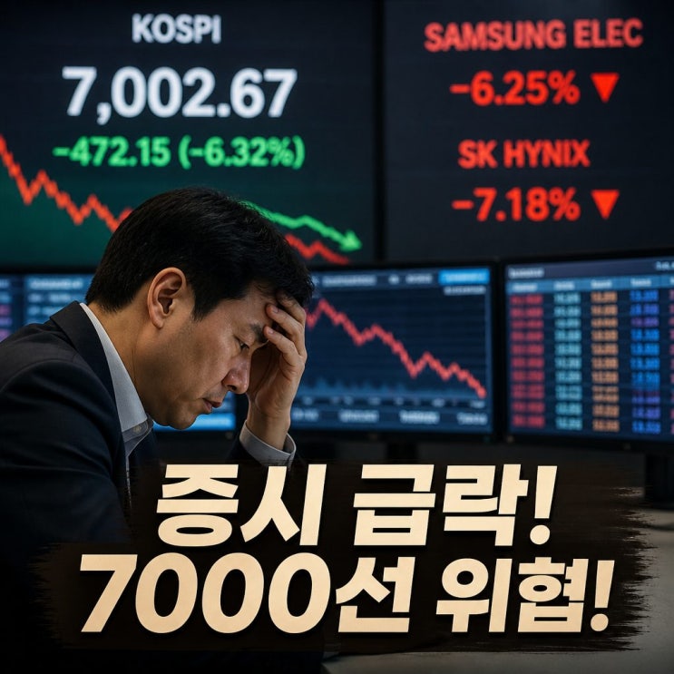 <b>삼전닉스 급락</b>에 코스피 7천선 위협받나