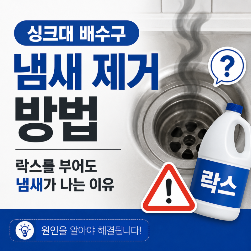 싱크대 배수구 냄새 제거 방법, 락스를 부어도 냄새가 나는 이유