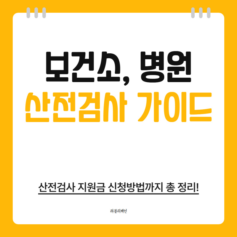 [산전검사 완벽 가이드] 보건소 무료 검사부터 병원 유료검사 지원금 받는 방법 총정리