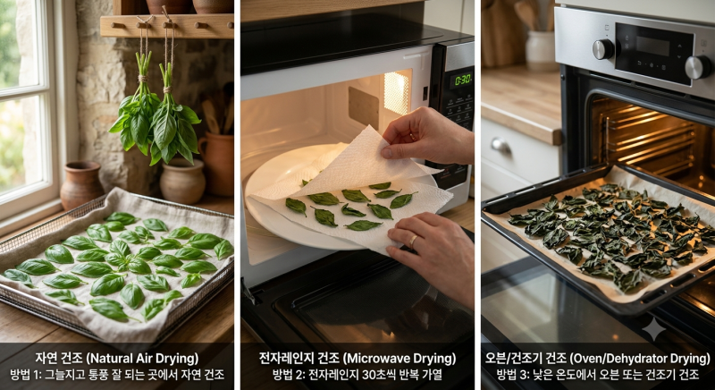 [바질 오래보관법]바질을 건조하는 방법3가지