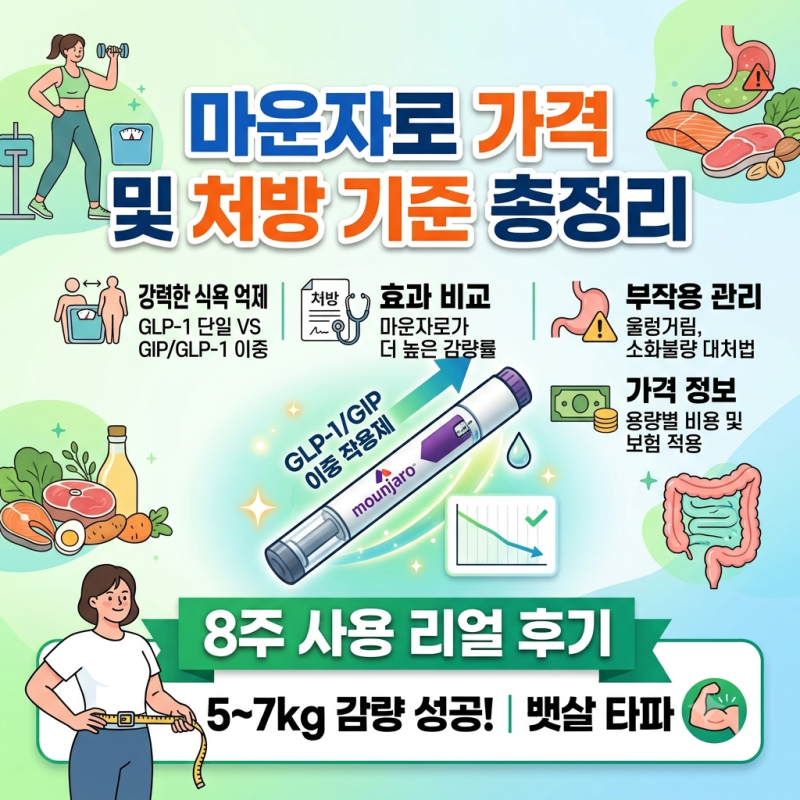 마운자로 가격 및 처방 기준 총정리: 위고비 차이부터 8주 리얼 후기까지