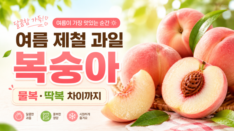 복숭아 제철은 언제? 물복·딱복 차이부터 고르는 법과 보관법까지