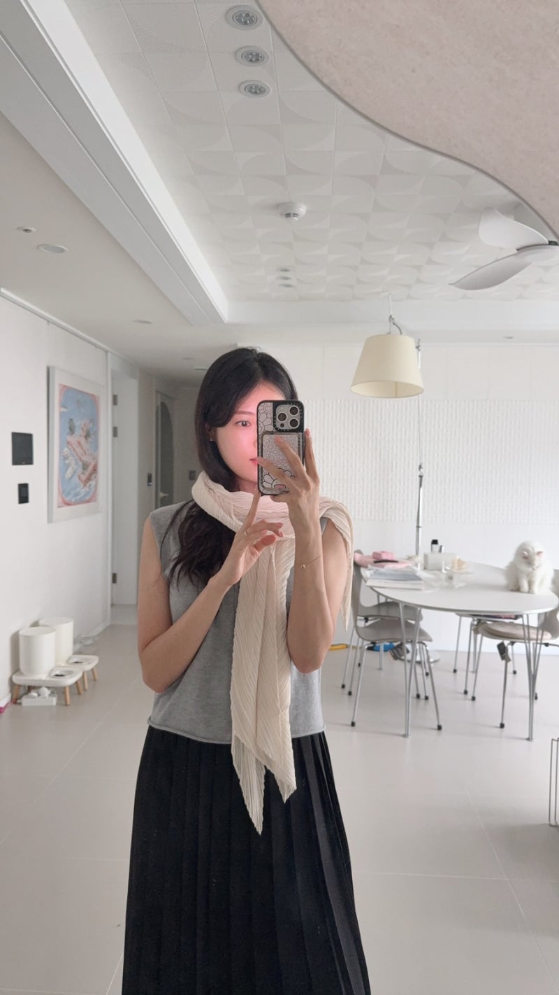 플리츠플리즈 베이직 스카프 | BASIC SCARF 베이지 컬러 구매대행 후기