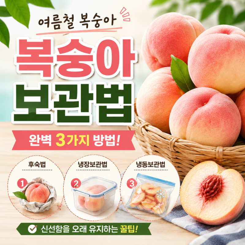 여름철 복숭아, 오래먹는 복숭아보관법 완벽 3가지 보관 방법