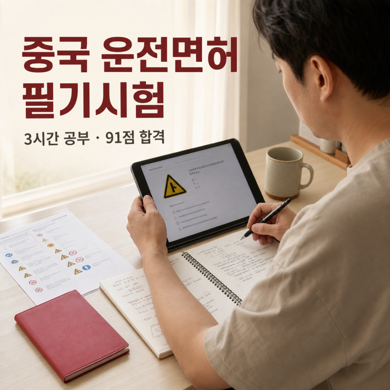 중국 운전면허 필기시험 공부법｜한국어 기출문제 3시간 보고 91점 합격한 후기