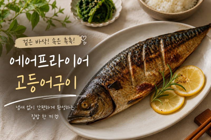 에어프라이어 생선구이 완벽 가이드 ㅡ 고등어·삼치·갈치 온도·시간과비린내 안 남기는 법