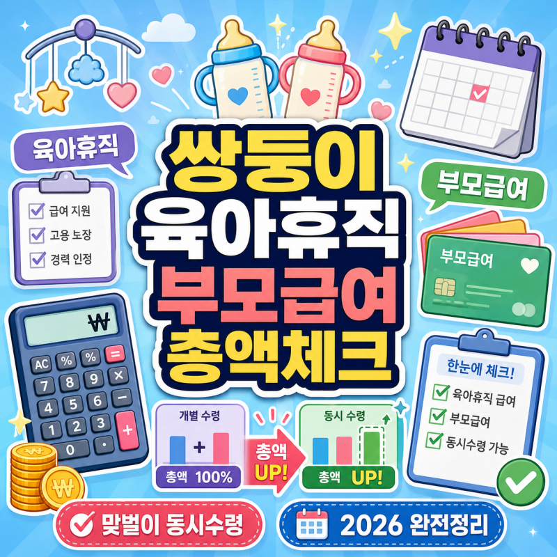 쌍둥이 맞벌이 육아휴직 부모급여 합산 총액 얼마일까