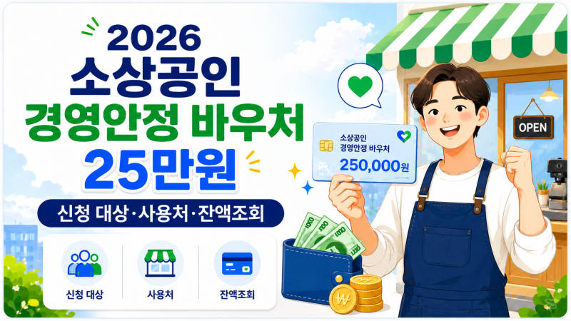2026 소상공인 경영안정 바우처 25만원｜신청 대상·사용처·잔액조회 방법