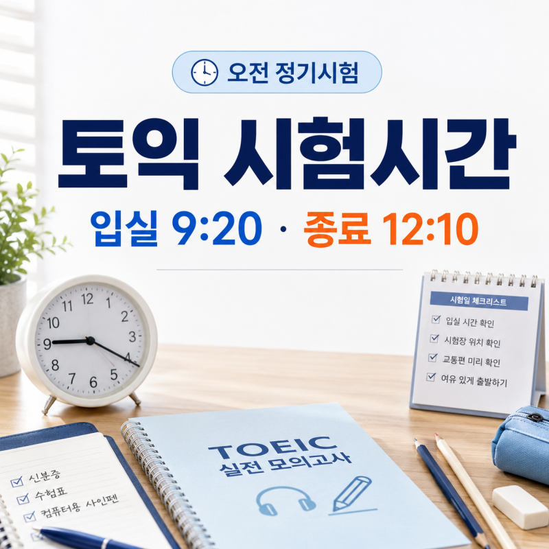 ⏰ 토익 시험시간｜입실시간·시험 순서·끝나는 시간 정리