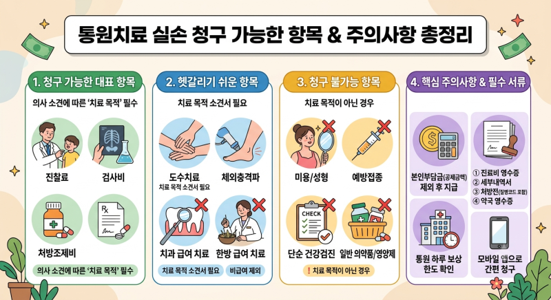 통원치료 실비 청구 항목 및 핵심 주의사항 총정리
