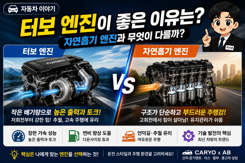 터보 엔진이 좋은 이유는? 자연흡기 엔진과 무엇이 다를까?