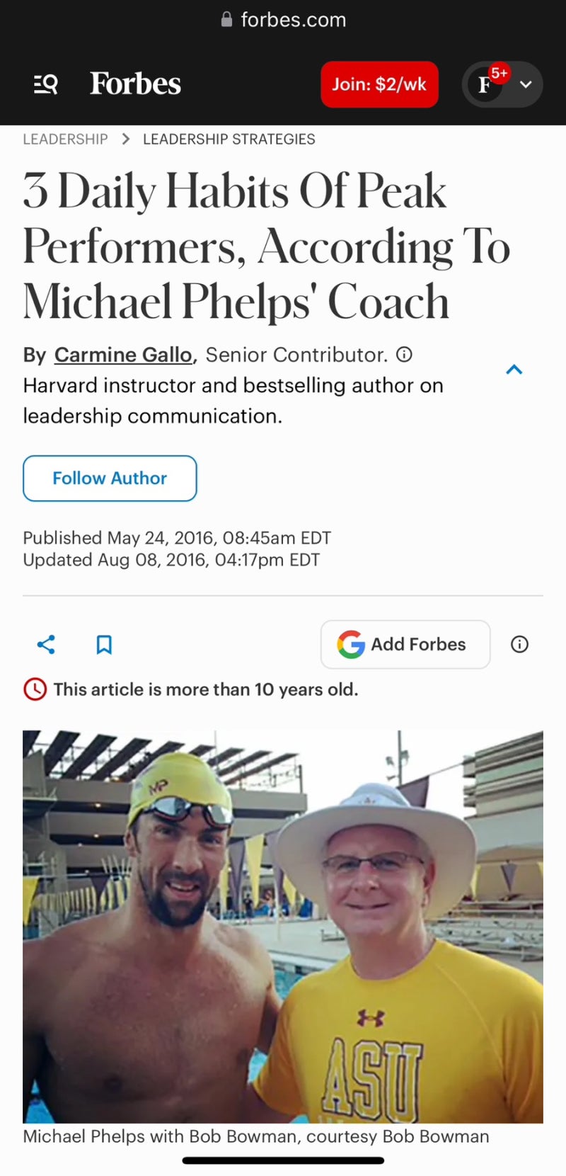 [영한번역] 마이클 펠프스 매일 습관 3 Daily Habits Of Peak Performers, According To Michael Phelps’ Coach