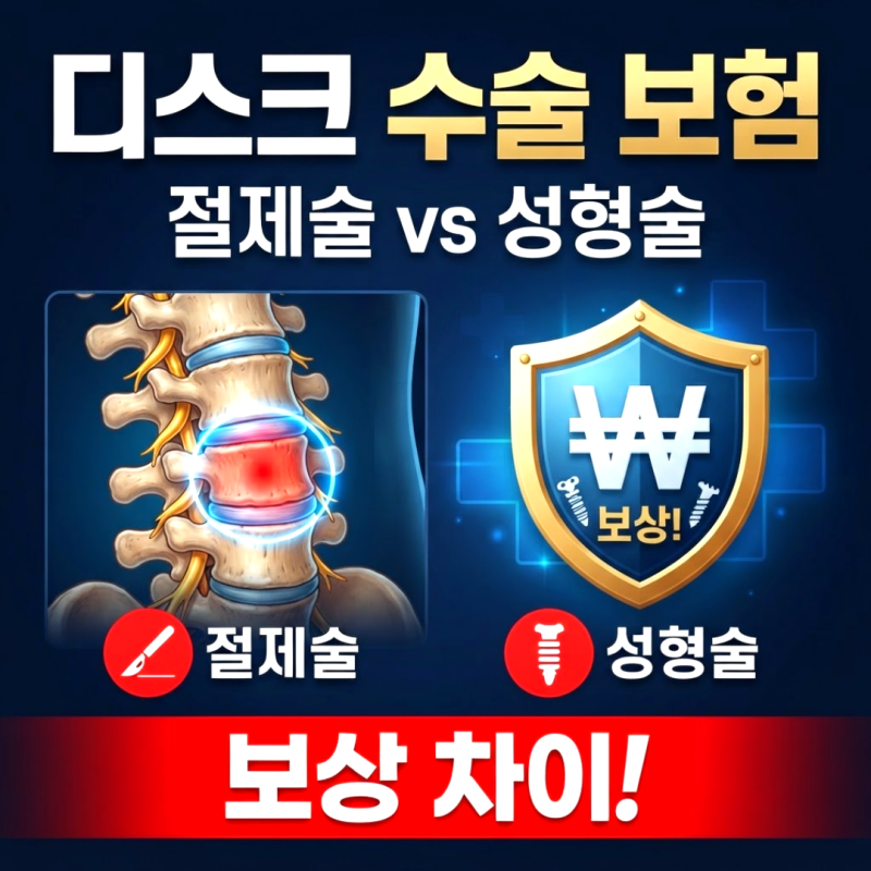 디스크 수술 보험 절제술과 성형술은 보상이 다릅니다