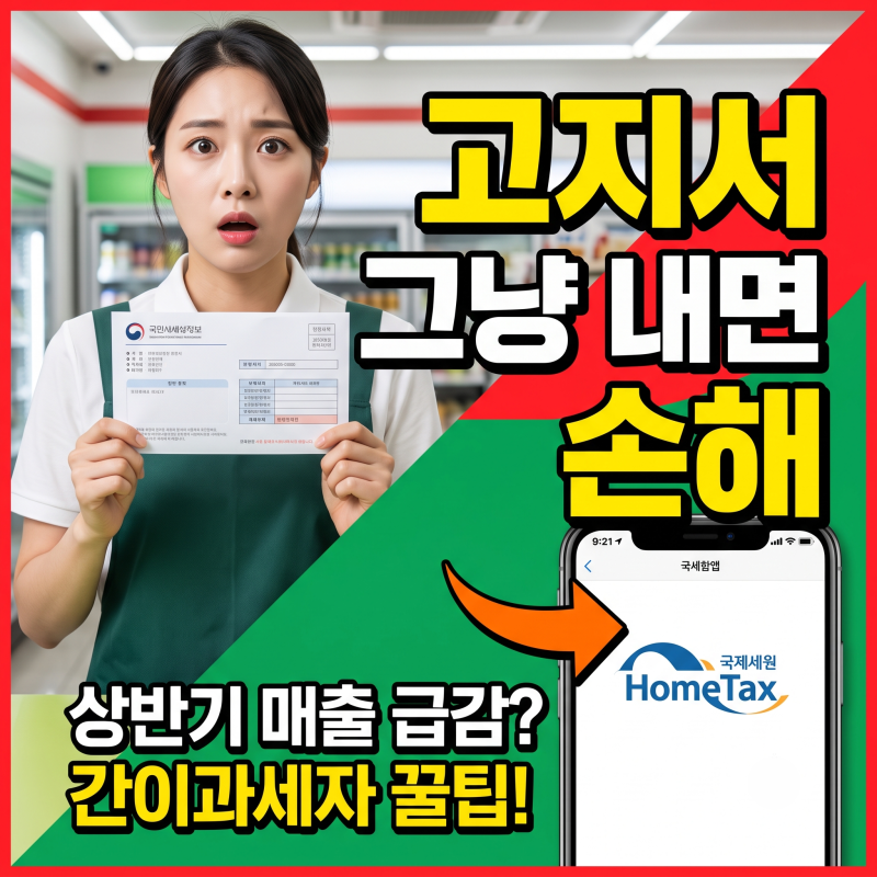 간이과세자 부가가치세 신고, 고지서 그냥 내면 손해입니다