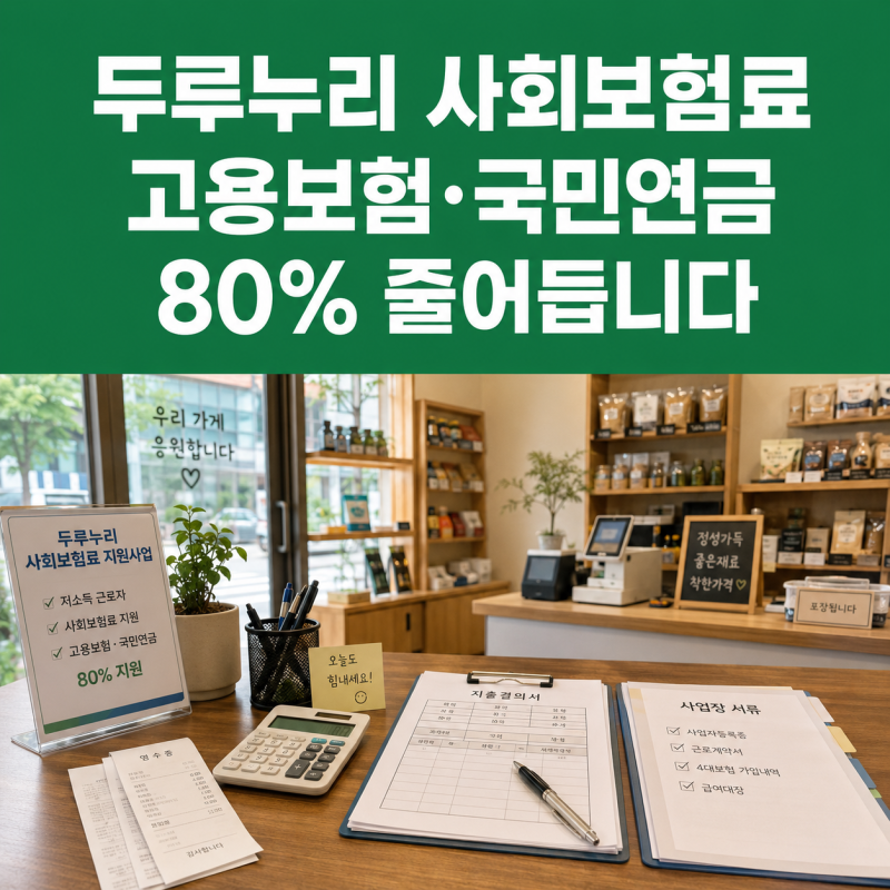 "두루누리 사회보험료 2026, 고용보험·국민연금 80% 줄어듭니다 "