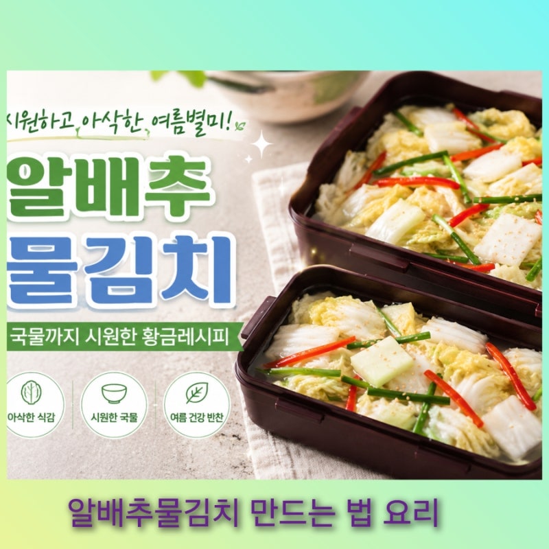 알배추 물김치 만드는 법｜아삭하고 시원한 국물까지 맛있는 황금레시피