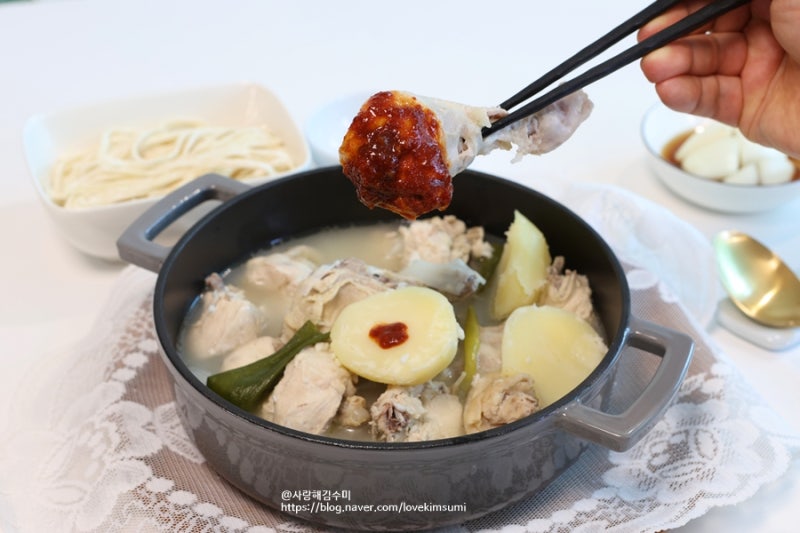닭한마리 레시피 칼국수 겨자 소스 맛팁 여름 보양식 추천