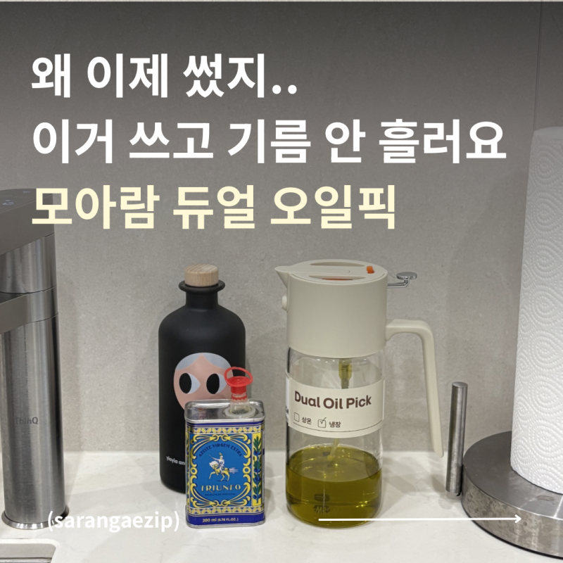 오일 디스펜서 추천 모아람 듀얼오일픽 | 올리브유 소분하고 깔끔하게 요리하는 오일 스프레....