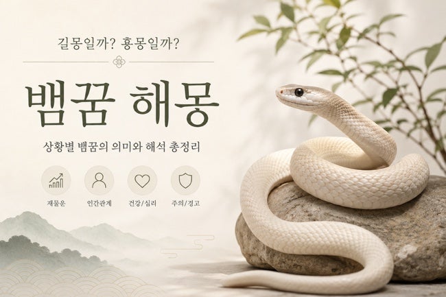 뱀꿈 해몽과 의미 해석알아보기(뱀에게 물린꿈, 뱀 죽이는꿈, 공격하는꿈, 도망가는꿈, 실뱀,....