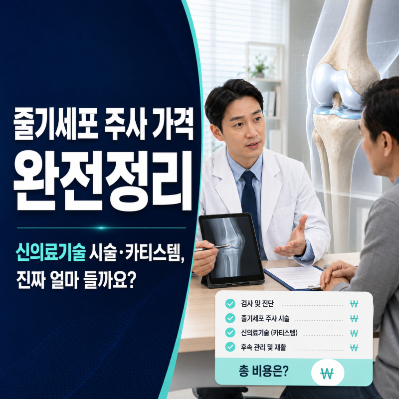 줄기세포 주사 가격 완전정리 | 신의료기술 시술·카티스템, 진짜 얼마 들까요?