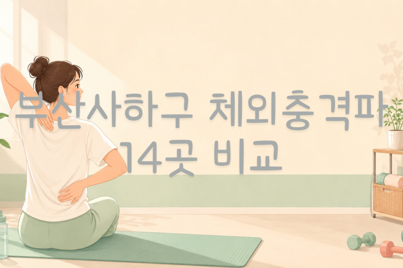 부산사하구 체외충격파 비용, 얼마가 적정일까? (14곳 비교)