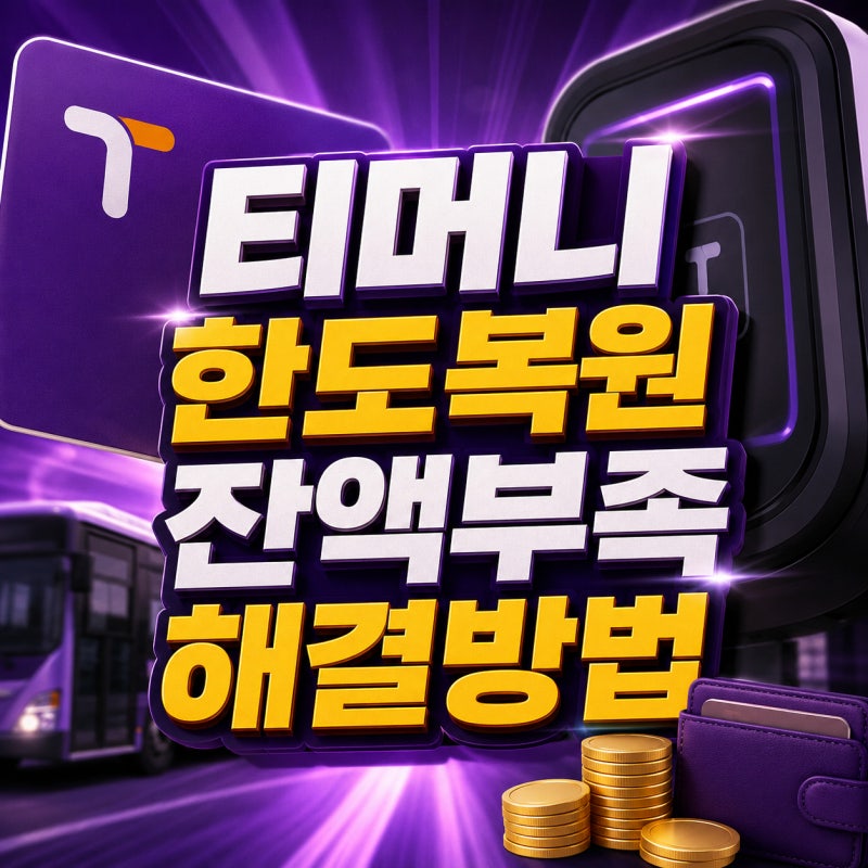 티머니 한도복원 잔액부족 해결방법