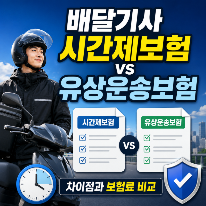 배달기사 시간제보험과 유상운송보험 차이 배달기사보험료 비교