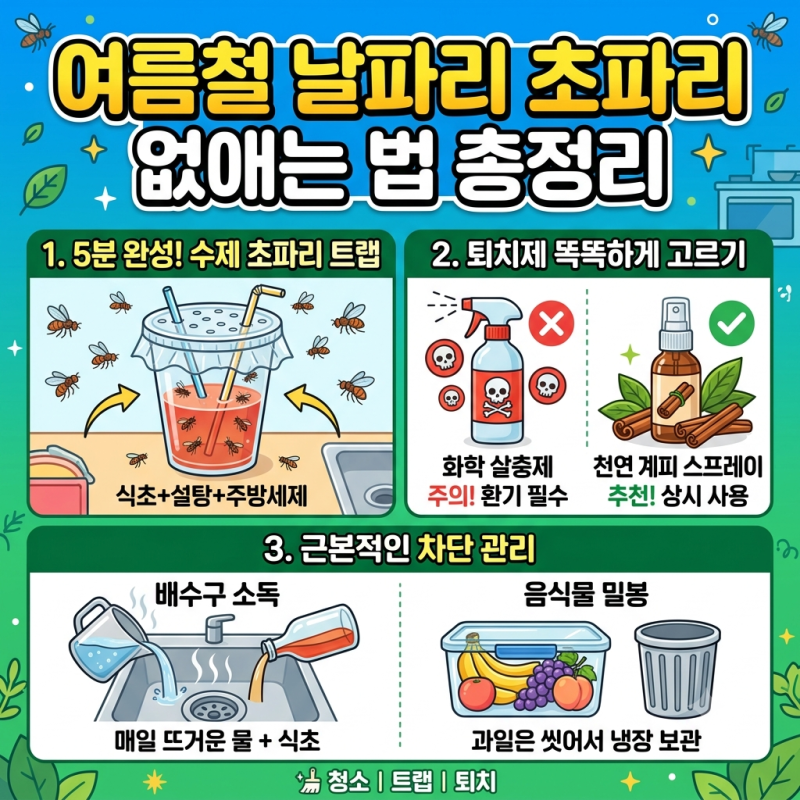 초파리 트랩 만들기부터 퇴치제 선택까지, 여름철 날파리 없애는 법 총정리