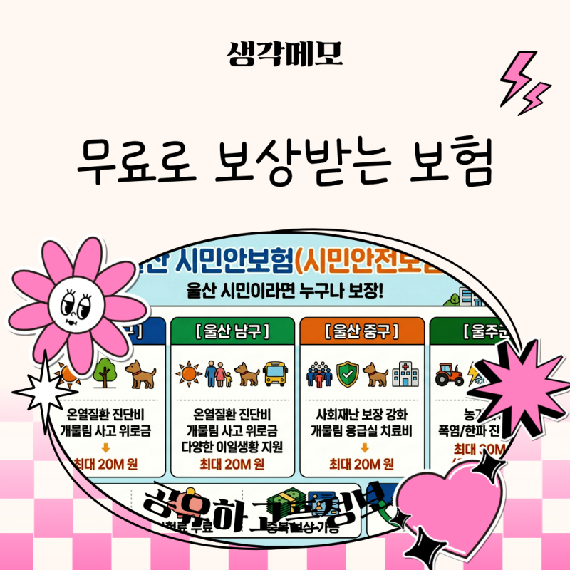 울산 시민이라면 꼭 알아야 할 시민안전보험, 무료로 최대 3천만원 보장