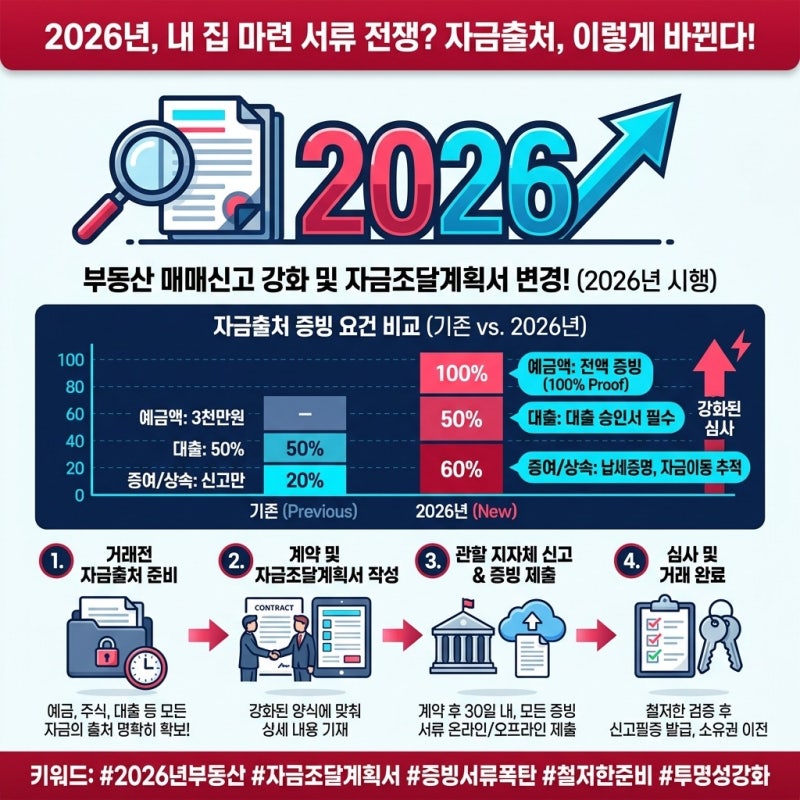 부동산 매매 신고 강화 자금조달계획서 변경! 2026년 달라진 부동산 제도 총정리, 거래 전 자....