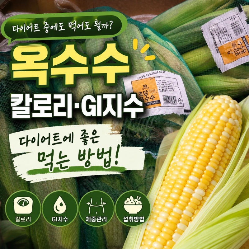 옥수수 칼로리와 다이어트 찐옥수수와 생옥수수 차이까지 총정리