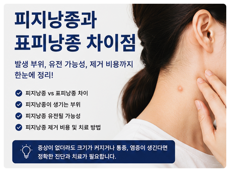 피지낭종과 표피낭종 차이점｜발생 부위, 유전 가능성, 제거 비용까지 총정리