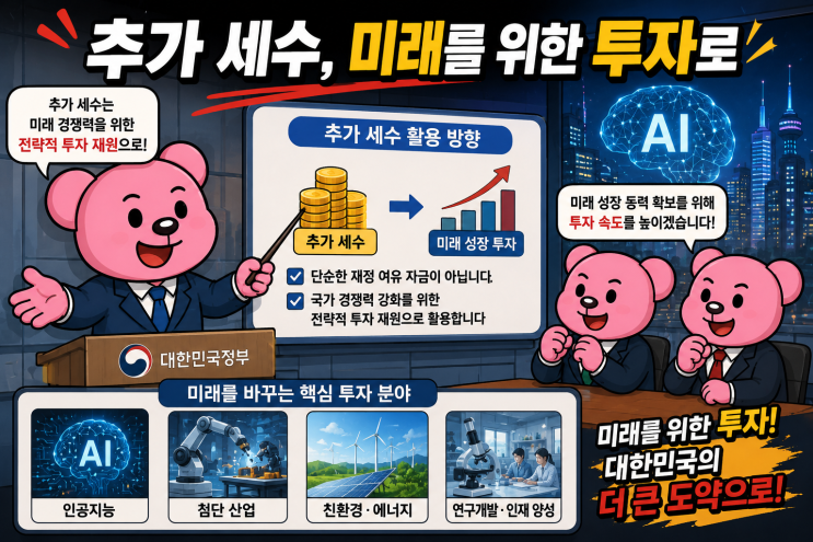 "세금 더 걷히면 어디에 쓰나?" <b>정부</b>, '<b>미래대응기금</b>' 신설 공식화! AI....