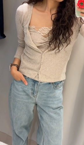 [Zara] 레이어드 어렵다면? 한벌로 끝내는 자라 레이스 탑 후기
