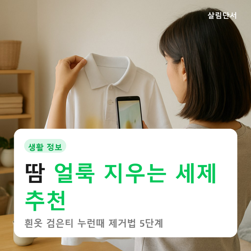 땀 얼룩 지우는 세제 추천 | 흰옷 검은티 누런때 제거법 5단계