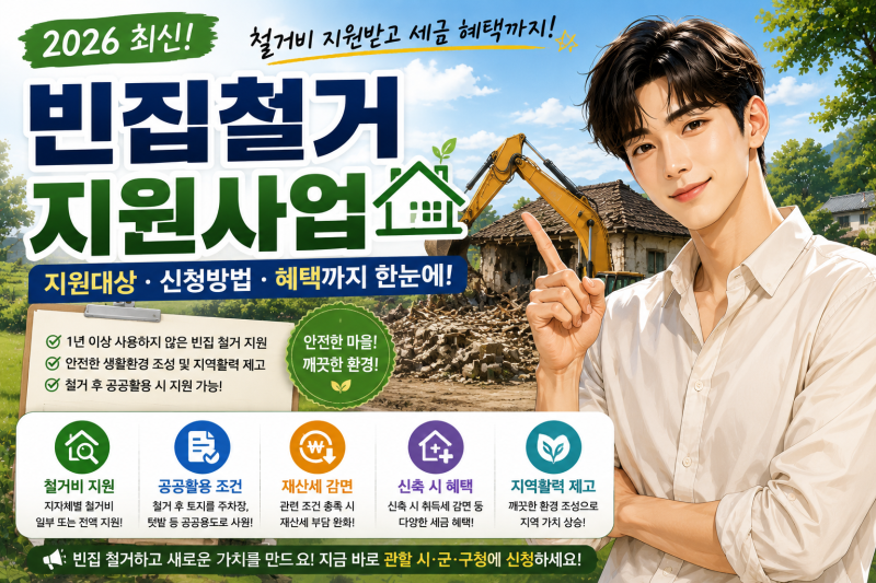 2026 빈집철거 지원사업 총정리｜지원대상·신청방법·철거비 지원·세금혜택까지