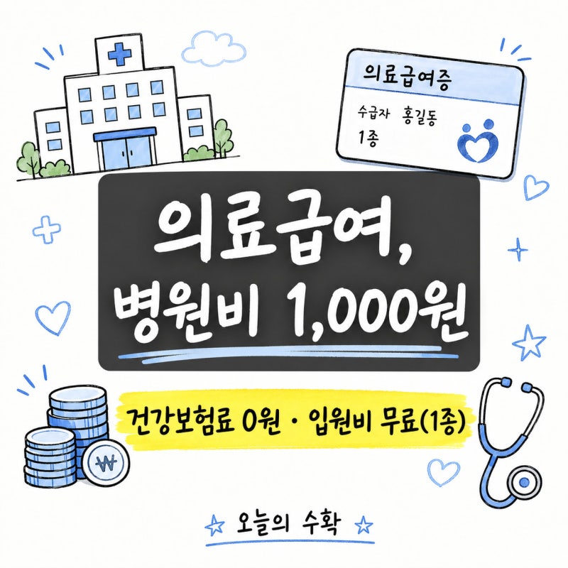 의료급여 수급자격, 건강보험료 안 내고 병원비 1,000원입니다 (2026년)