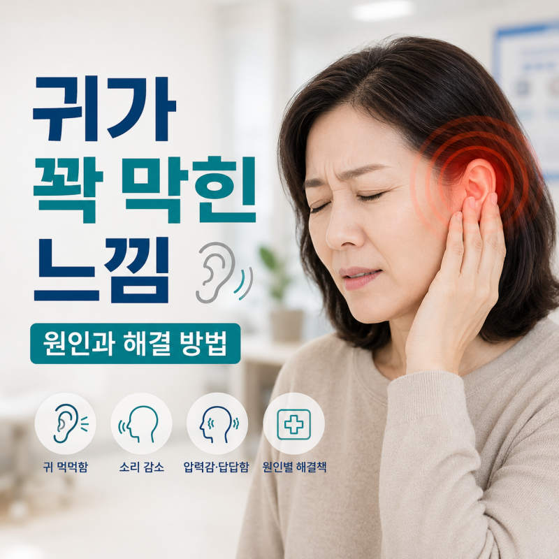 귀가 꽉 막힌 느낌, 원인은 무엇일까요? 귀 먹먹함부터 이관기능장애까지 알아보기