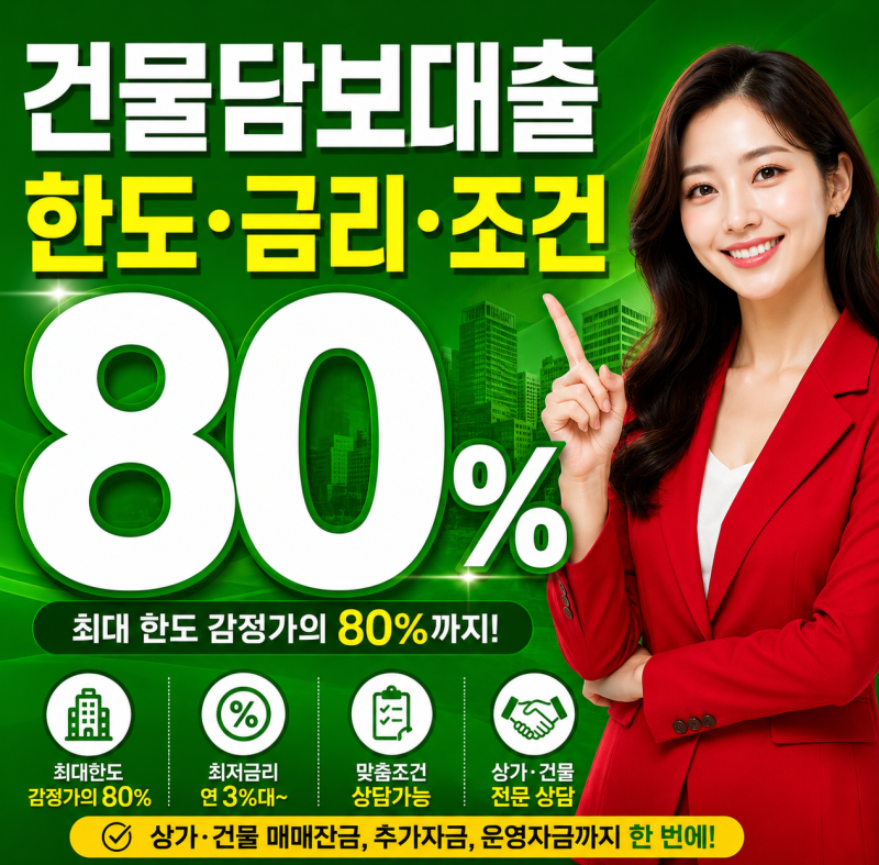 건물담보대출 한도·금리·조건｜매매잔금 승인기준과 실제 상담사례
