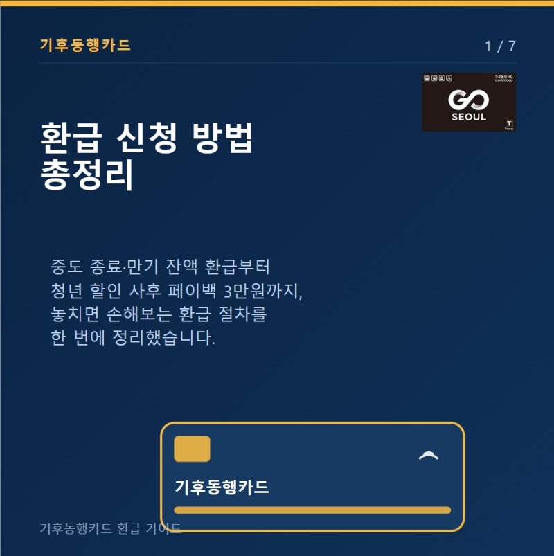 기후동행카드 환급금 신청 방법과 3만원 페이백 지급일 총정리