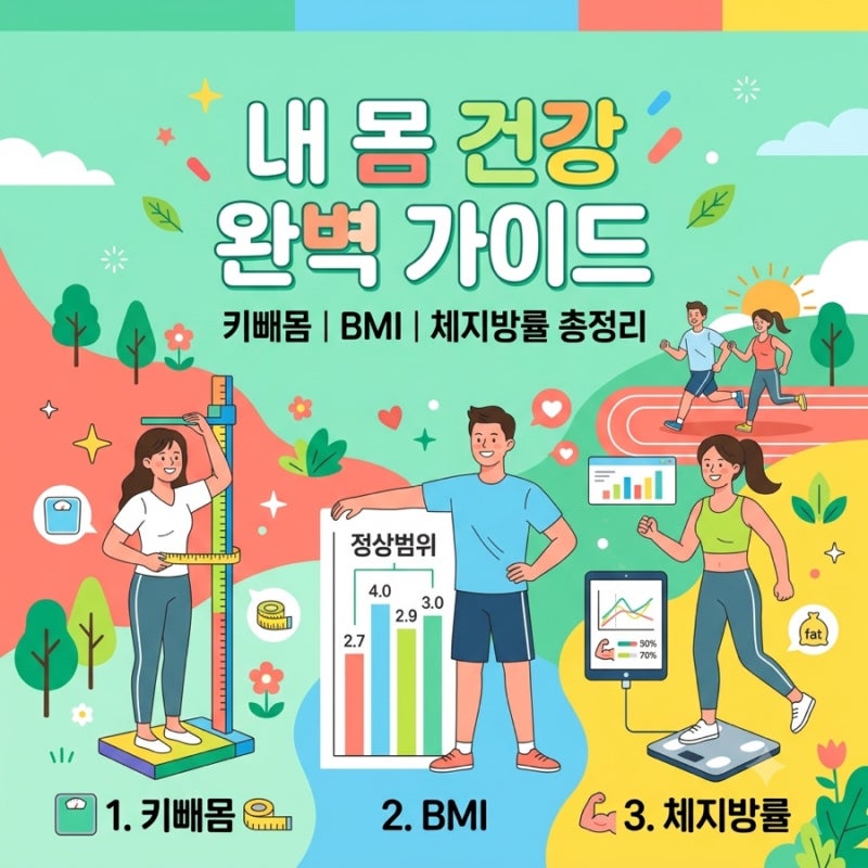 남자·여자 키빼몸, BMI 및 체지방률 기준 완벽 정리 - 내 몸에 맞는 진짜 다이어트 지표는?