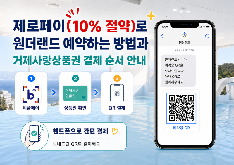 제로페이(10% 절약)로 원더랜드 예약하는 방법과 거제사랑상품권 결제 순서 안내