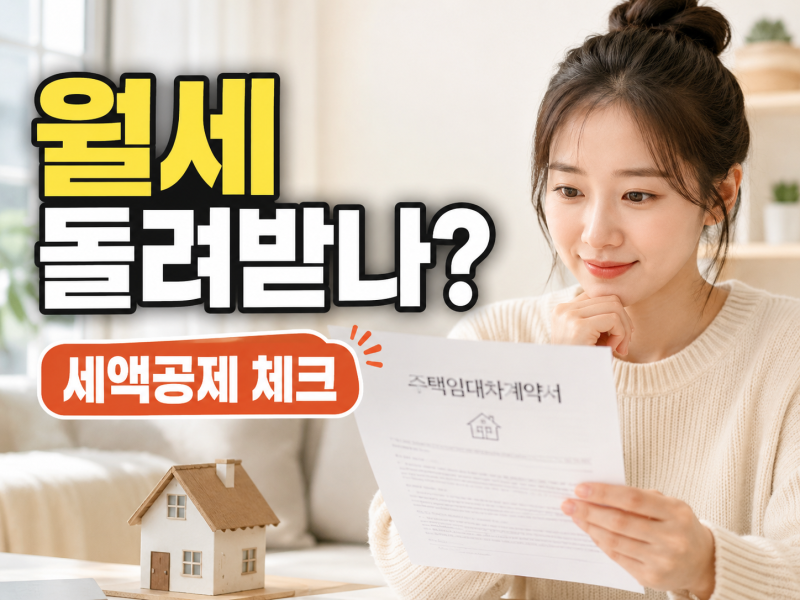 2026년 월세 세액공제, 나도 받을 수 있을까? 연봉·계약서·전입신고 7가지 체크