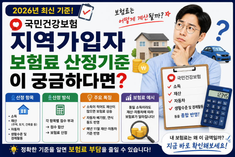 국민건강보험 지역가입자 보험료 산정기준 종합정리