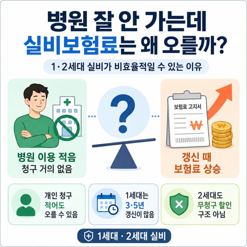 병원 잘 안 가는데 실비보험료는 왜 오를까? 1·2세대 실손의 함정