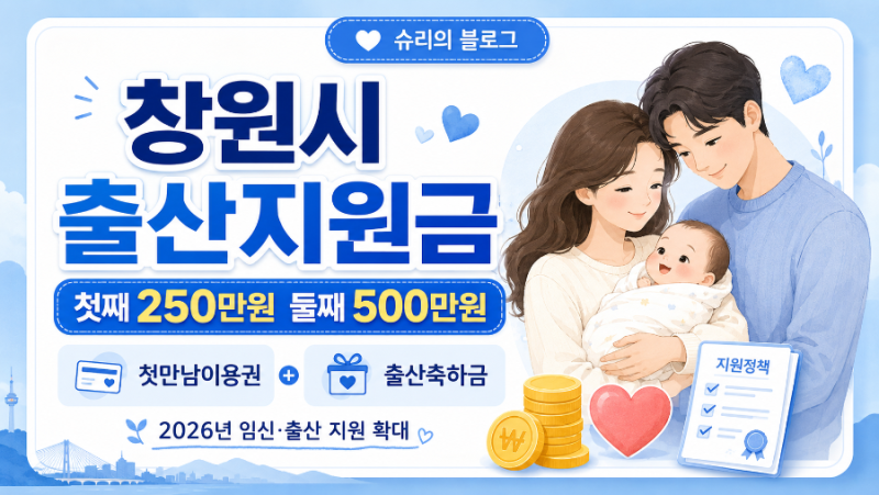 창원시 출산지원금 총정리, 첫째 250만원 둘째 500만원 받는 법