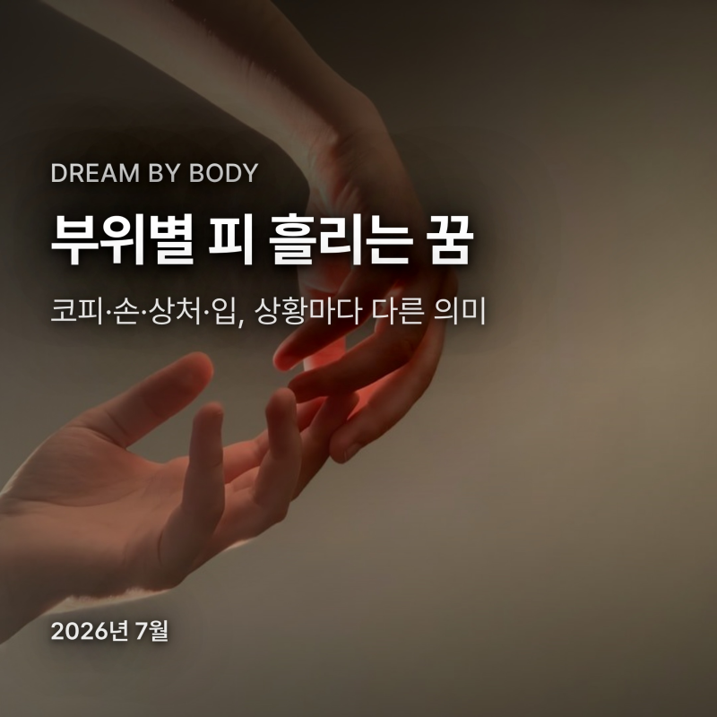 피 흘리는 꿈 해몽, 코피·손·상처 부위별 의미