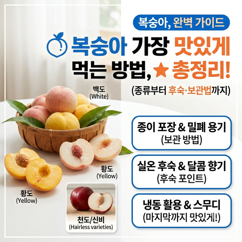 복숭아 종류부터 후숙·보관법까지! 가장 맛있게 먹는 방법 총정리